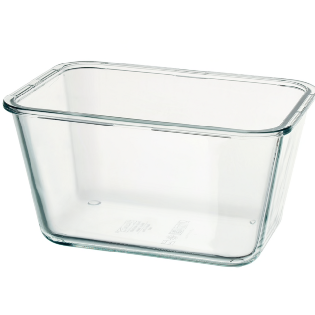 IKEA 365+ Food container, rectangular, glass, 61 oz
