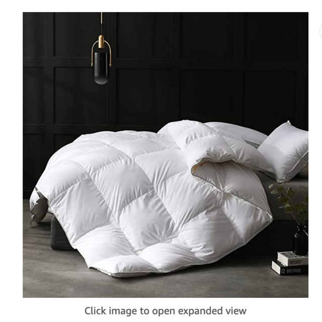APSMILE Goose Feathers Down Comforter King Size Luxurious All Seasons Duvet Insert - Ultra-Soft 750 Fill-Power Hotel Collection Comforter, 54 Oz Fluffy Medium Warmth, (106x90, Solid White)