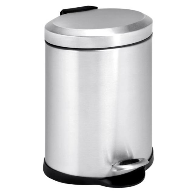 Honey-Can-Do 1.3 Gallon Oval Stainless Step Trash Can product details page