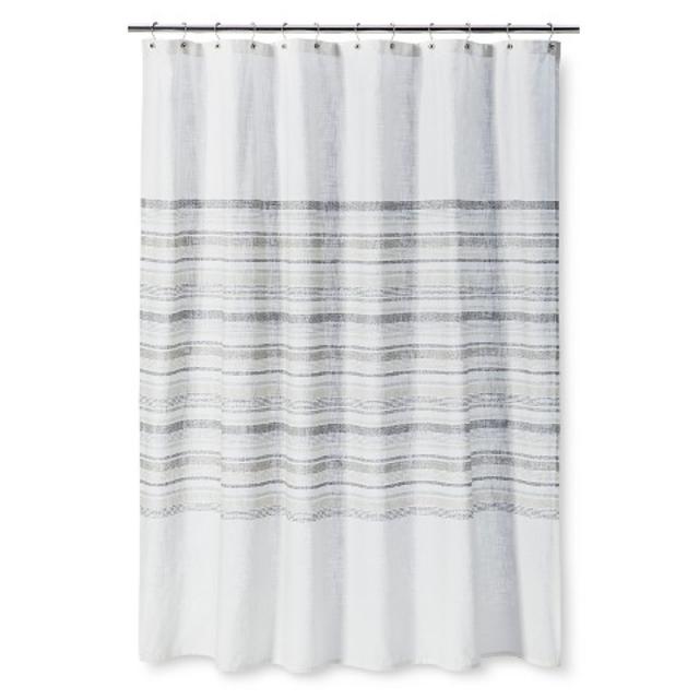 Threshold™ Dot Stripe Shower Curtain - Gray
