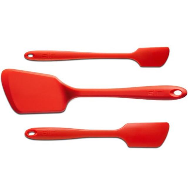 GIR: Get It Right 3-Piece Essential Silicone Spatula Set; Lifetime Guarantee, Dishwasher Safe + Heat Resistant; Premium Quality, Platinum Silicone, Red