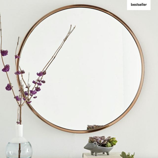 Metal Frame 30" Round Mirror (Rose Gold)