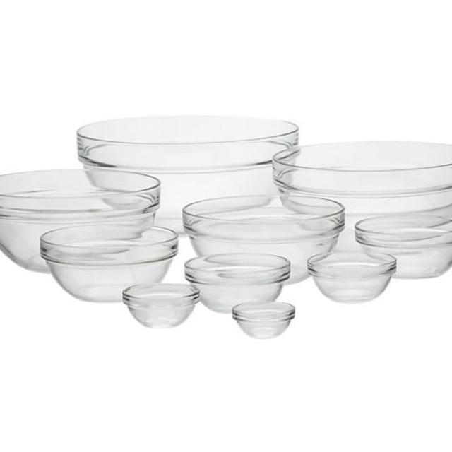 10-Piece 2.25"-10.25" Glass Nesting Bowl Set