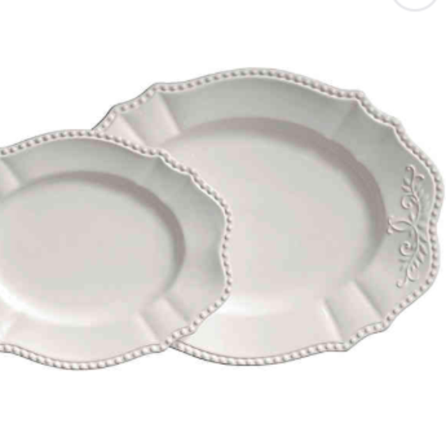 Modern Farmhouse Home 2-Piece Oval Platter Set in White