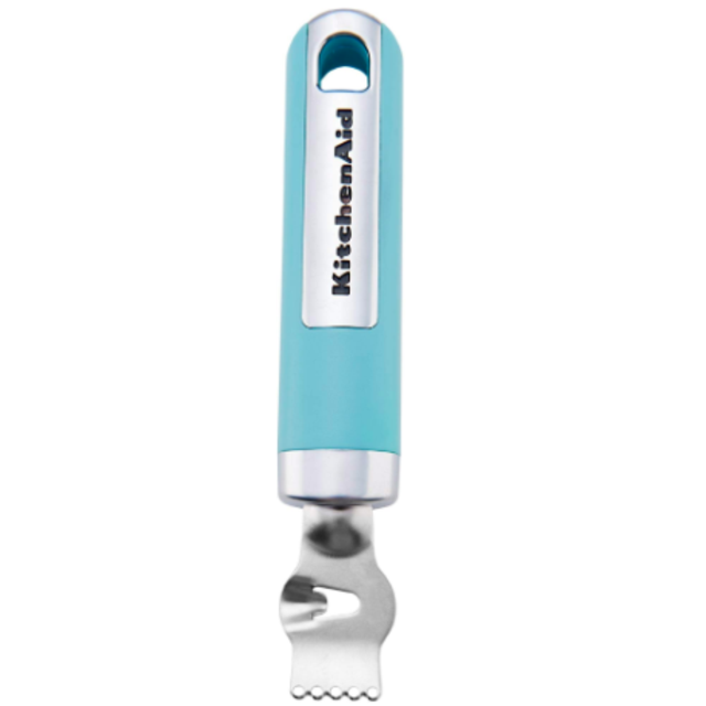 KitchenAid Gourmet Stainless Steel Lemon Zester, Aqua Sky