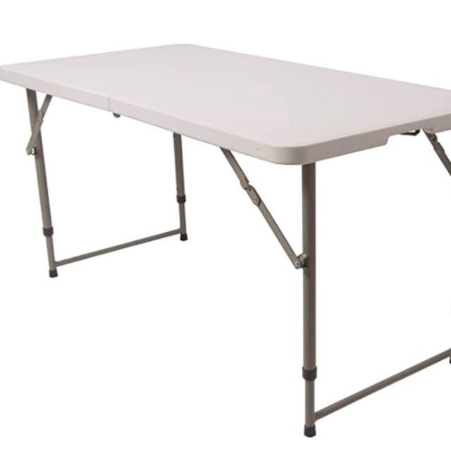 BalanceFrom Adjustable Height Utility Camping Folding Table, 4 Feet