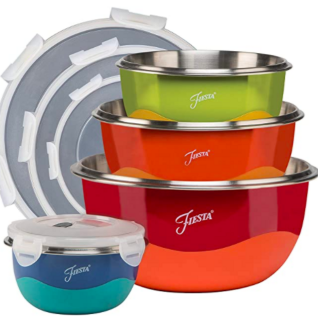 Fiesta Mixing 8-Piece Microwave Safe Bowl & Lid Set