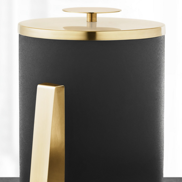 Black & Gold Ice Bucket with Tongs, Created for Macy's