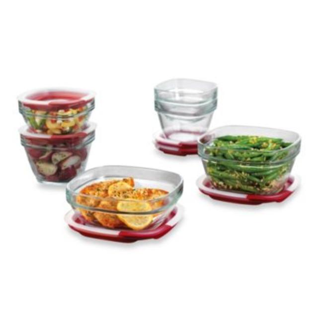 Rubbermaid® 12-Piece Glass Food Storage Container Set with Easy-Find Lid