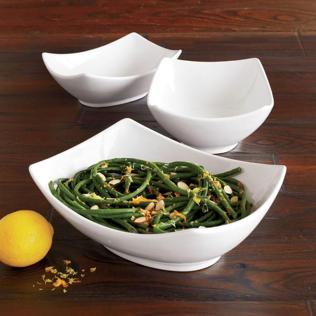 Blanc Rectangular Swoop Bowls