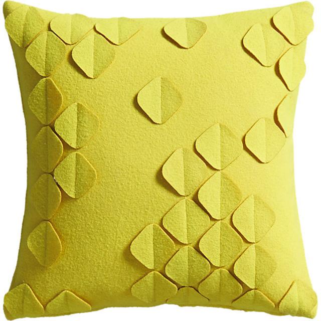 felt flutter yellow 16" pillow