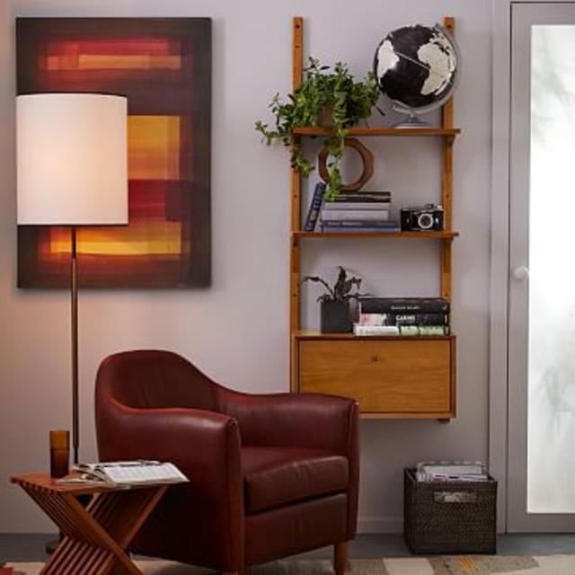 Mid-Century Wall Shelving + Cabinet Set