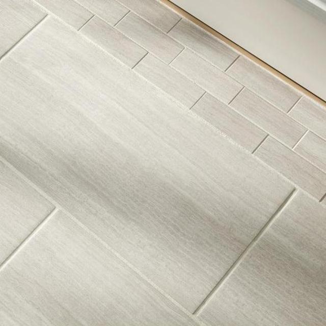 Style Selections Leonia Silver Porcelain Floor and Wall Tile (Common: 12-in x 24-in; Actual: 11.75-in x 23.75-in)