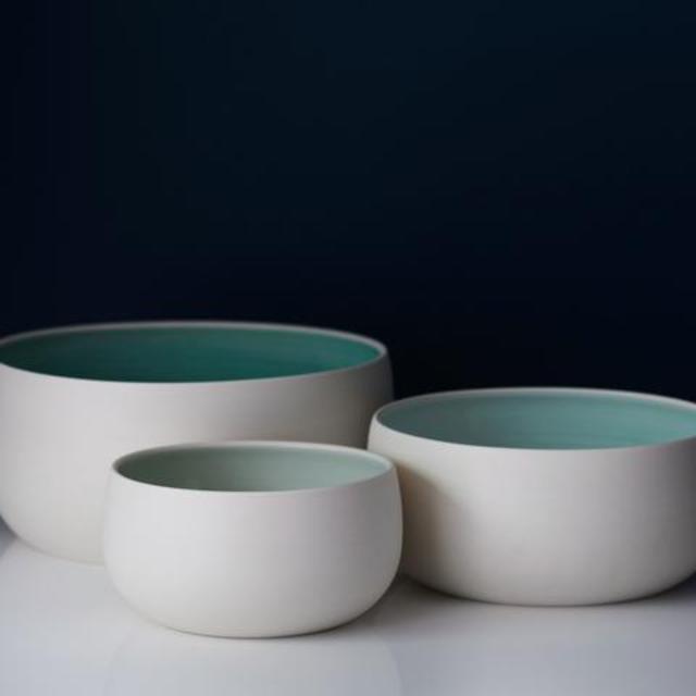 Ombre Celedon Nesting Bowls
