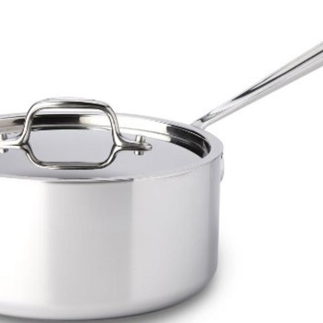 All-Clad 4203 Stainless Steel Tri-Ply Bonded Dishwasher Safe Sauce Pan with Lid / Cookware, 3-Quart, Silver