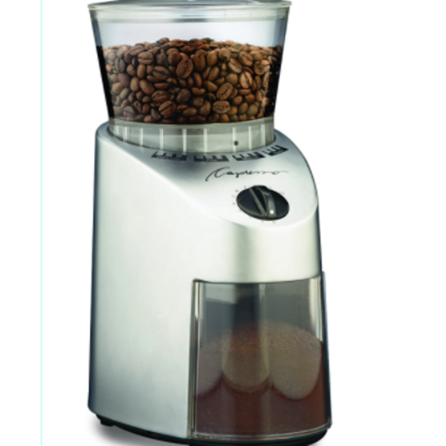 Capresso 560.04 Infinity Conical Burr Grinder, Brushed Silver