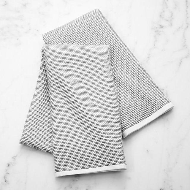 Grey Textured Terry Dish Towel, Set of 2