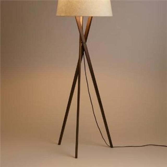 Walnut Wood Tripod Austin Floor Lamp Base