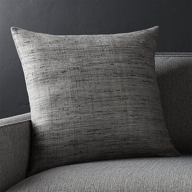 Trevino Nickel Grey 20"l Pillow with Feather-Down Insert