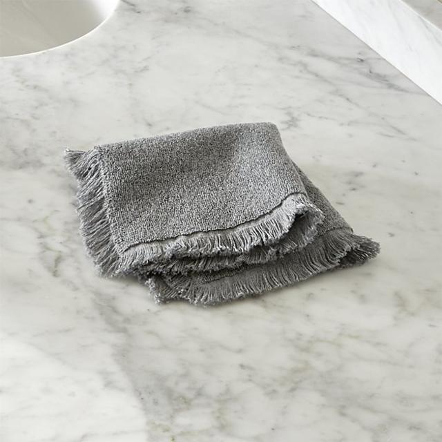 Grey Fringe Washcloth