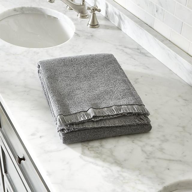 Fringe Grey Bath Towel