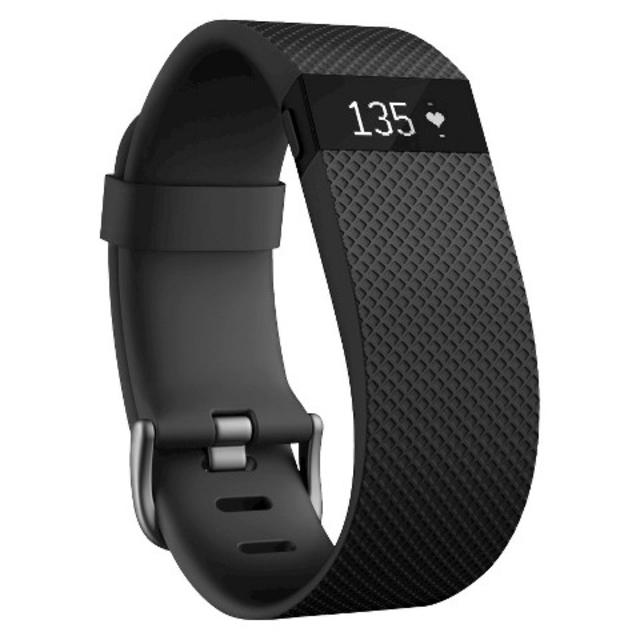 Fitbit Charge HR Heart Rate and Activity Tracker & Sleep Wristband Large - Black (FB405BKLT)