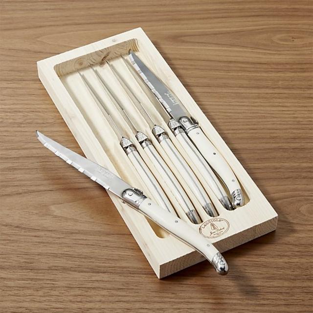 Set of 6 Laguiole ® Ivory Steak Knives