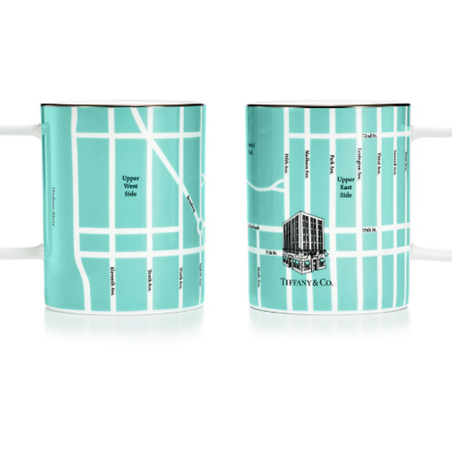 Manhattan map mugs in bone china, set of two. | Tiffany & Co.