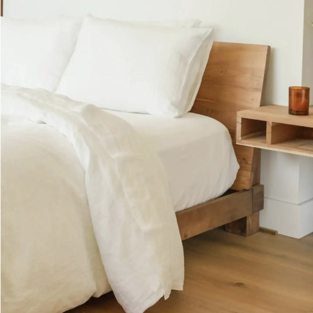 European Linen Duvet Cover (Size: King, Color: White)
