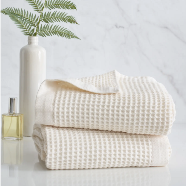 Ivory Organic Turkish Waffle Bath Towels (Set of 2)