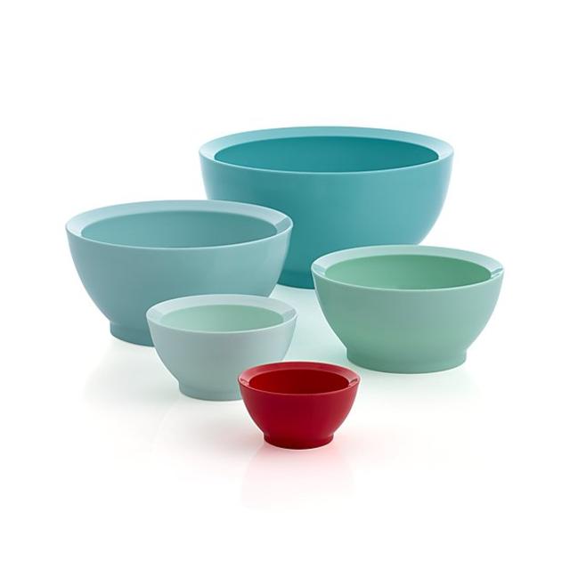 Crate & Barrel 5-Piece Calibowl ® Aqua Sky Nonslip Nesting Mixing Bowl Set