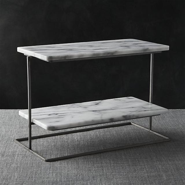 French Kitchen Marble 2-Tier Server