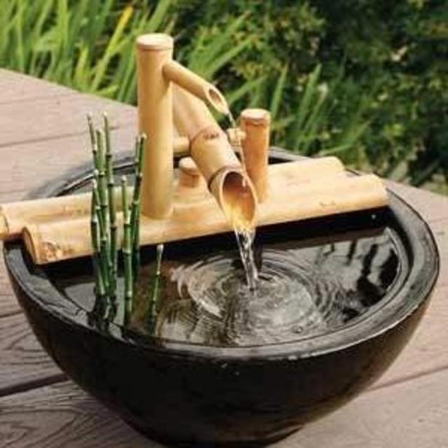 Bamboo Accents Rocking Fountain on Bamboo Arms - 16 Inch Width for Use with Your Favorite Container Shishi Odoshi Deer Scarer