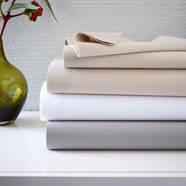 400-Thread-Count Organic Cotton Percale Standard White Pillowcase Set