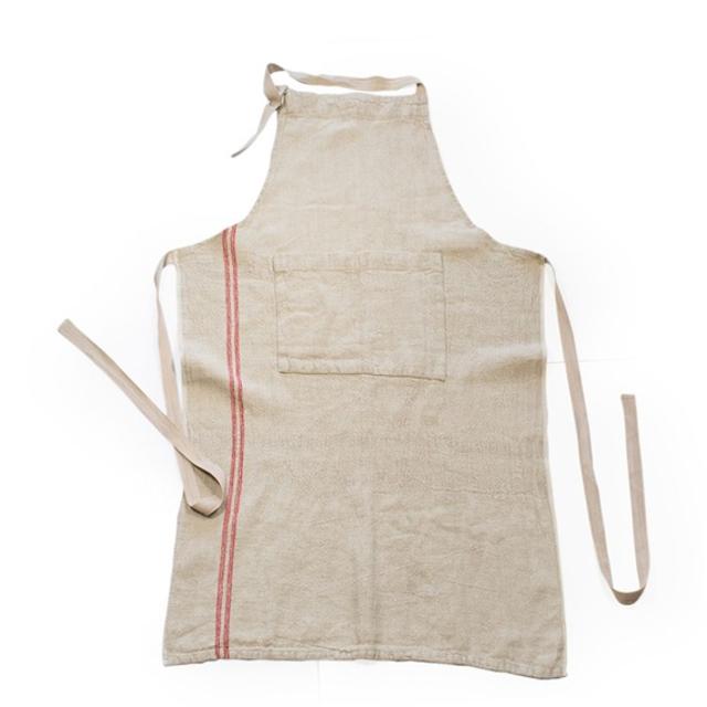 Linen Apron - Red Stripe