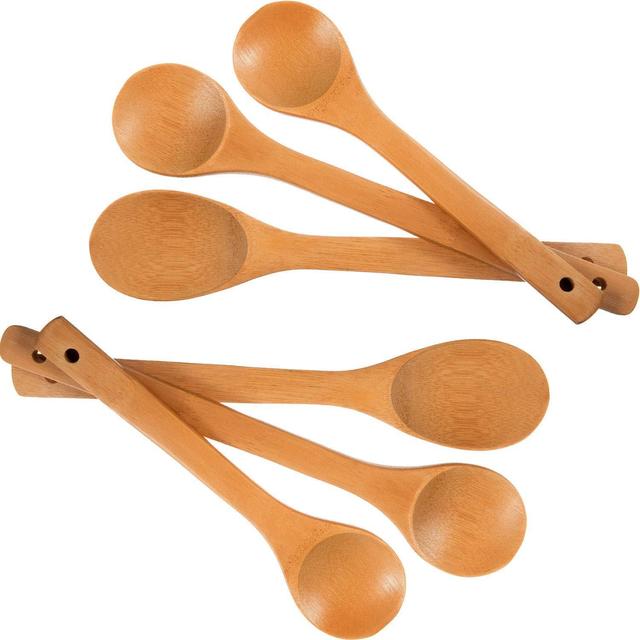 Long Bamboo Wood Spoons Set
