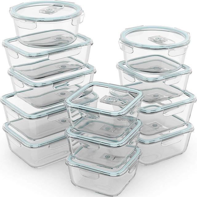 24 Piece Glass Food Storage Containers