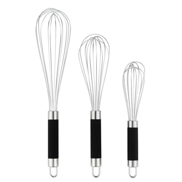 Set of 3 Stainless Steel Whisks