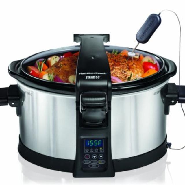 Hamilton Beach 33464 Set and Forget Programmable Slow Cooker, 6-Quart, Silver