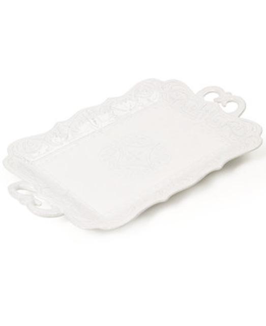Maison Versailles Blanc Rectangular Handled Platter