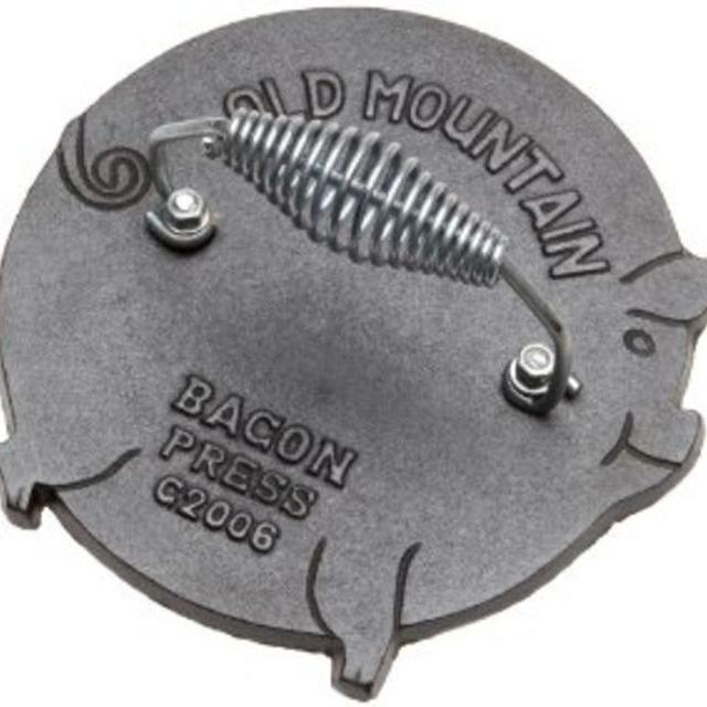 Bacon Press - Pig Shaped Bacon/Grill Press - By Old Mountain (7.5 Inch Diameter)
