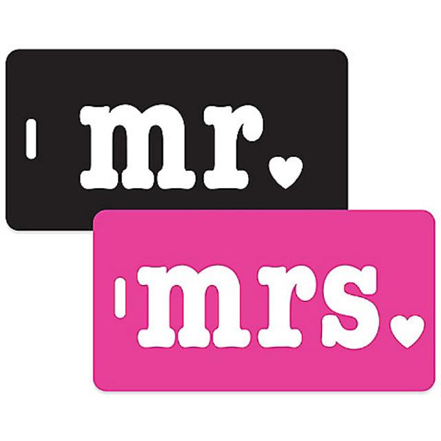 Mr. & Mrs. 2-Piece Bag Tag Gift Set
