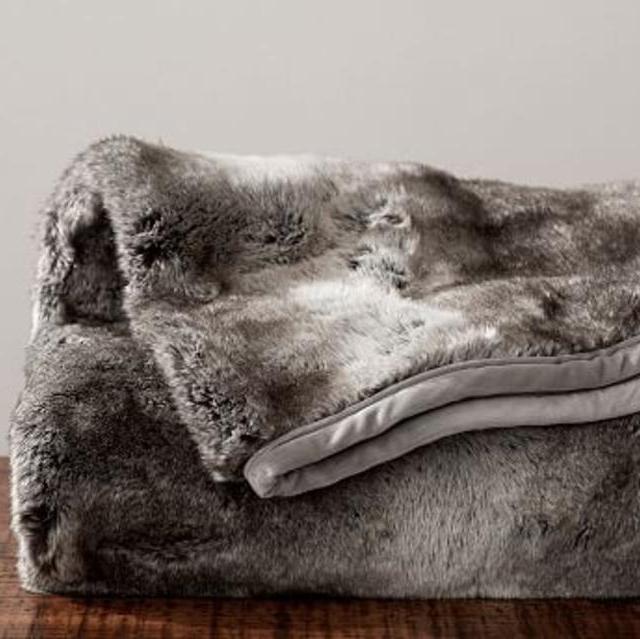 Faux Fur Throw - Gray Ombre