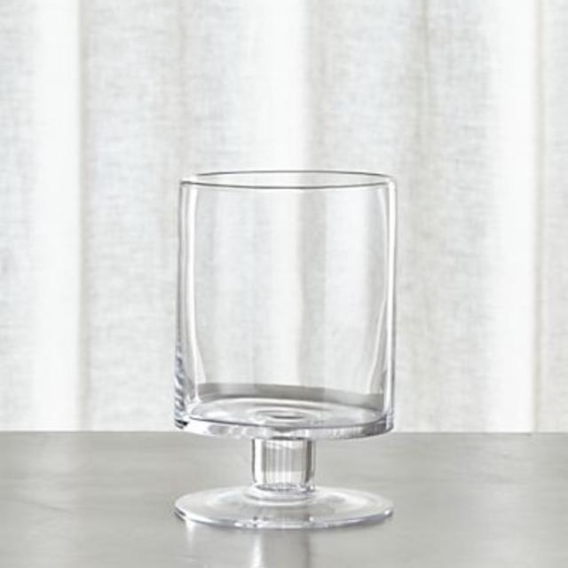 London Short Glass Hurricane Candle Holder