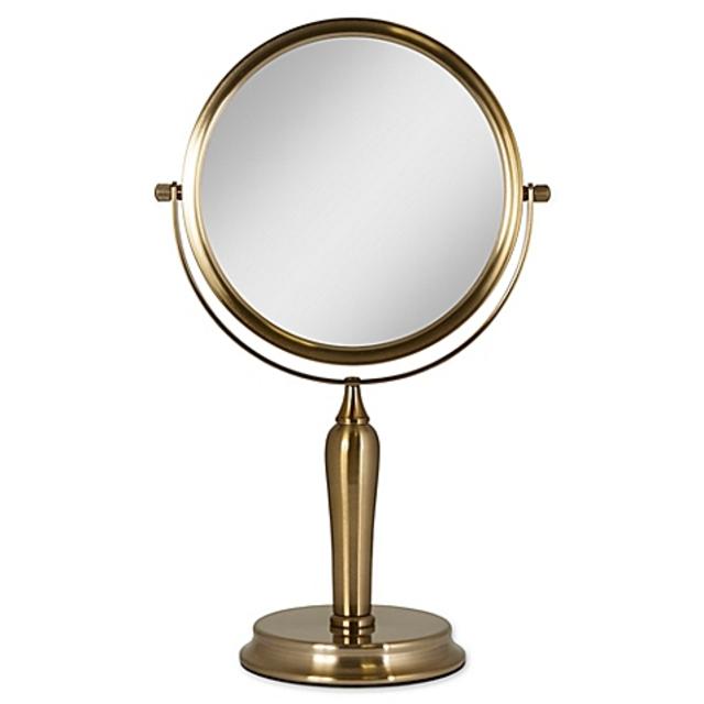 Anaheim 1x/5x Two-Sided Vanity Swivel Mirror in Gold