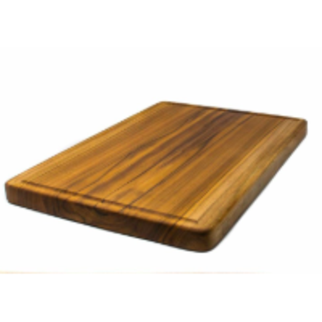 Do it Wiser Large Reversible Handmade Teak Wood Cutting Board with Juice Groove - Hardwood Chopping Block and Serving Tray (17x11x1 Inches)
