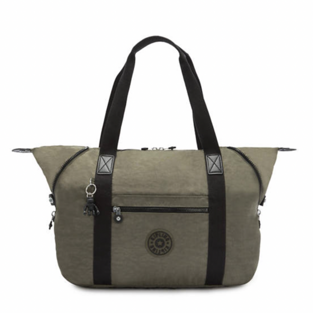 Kipling Green Moss Art Medium Tote Bag