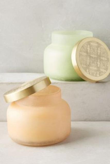 Anthropologie Capri Blue Seastone Jar Candles