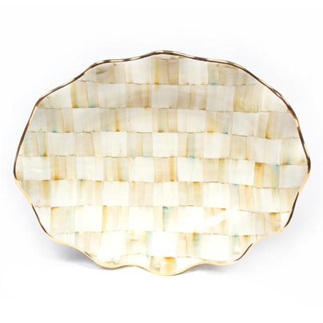 Parchment Check Large Serving Platter