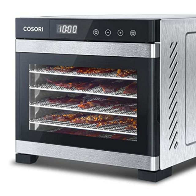 COSORI Premium Food Dehydrator Machine(50 Free Recipes), 6 Stainless Steel Trays with Digital Timer and Temperature Control for Beef,Jerky,Fruit,Dog Treats,Herbs,ETL Listed/FDA Compliant